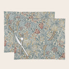 William Morris Vintage Golden Lily Soft Slate & Manilla Placemat Gallery Image 1