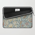 William Morris Vintage Golden Lily Soft Slate & Manilla Laptop Sleeve Gallery Image 2