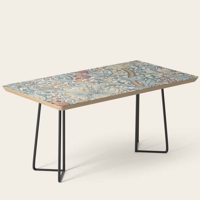 William Morris Vintage Golden Lily Soft Slate & Manilla Coffee Table Gallery Image 1