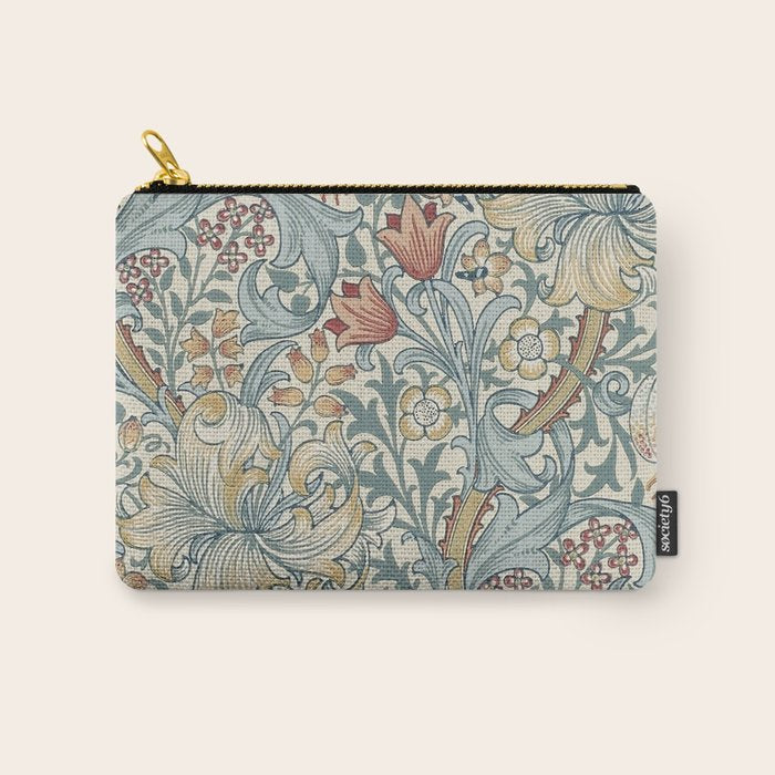 William Morris Vintage Golden Lily Soft Slate & Manilla Carry All Pouch Gallery Image 1