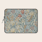 William Morris Vintage Golden Lily Soft Slate & Manilla Laptop Sleeve Gallery Image 1