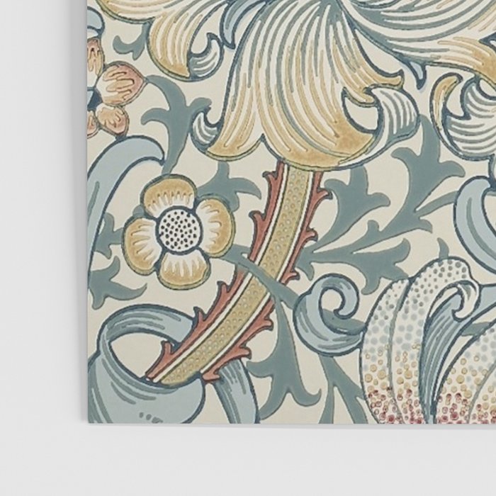 William Morris Vintage Golden Lily Soft Slate & Manilla Poster Gallery Image 3