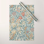 William Morris Vintage Golden Lily Soft Slate & Manilla Wrapping Paper Gallery Image 1