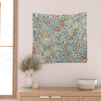 William Morris Vintage Golden Lily Soft Slate & Manilla Wall Tapestry Gallery Image 2