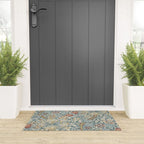 William Morris Vintage Golden Lily Soft Slate & Manilla Welcome Mat Gallery Image 3