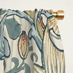 William Morris Vintage Golden Lily Soft Slate & Manilla Window Curtain Gallery Image 2