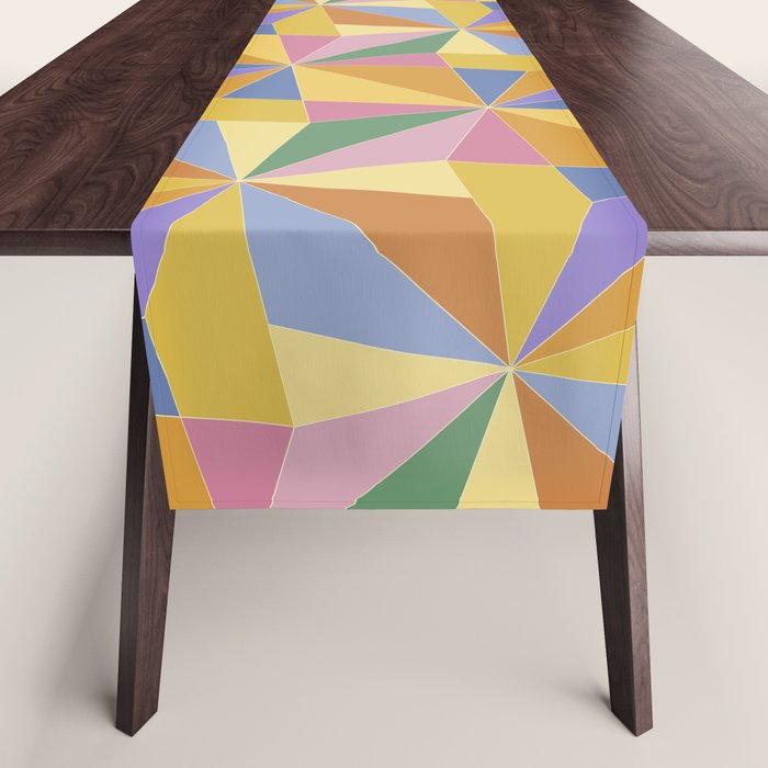 Kaleidoscope Tile Pattern IX Bright Colorful Summer Table Runner Gallery Image 1
