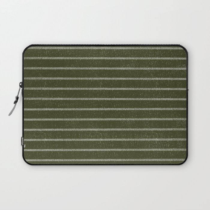 Classic Stripe (Olive Green) Laptop Sleeve Gallery Image 1