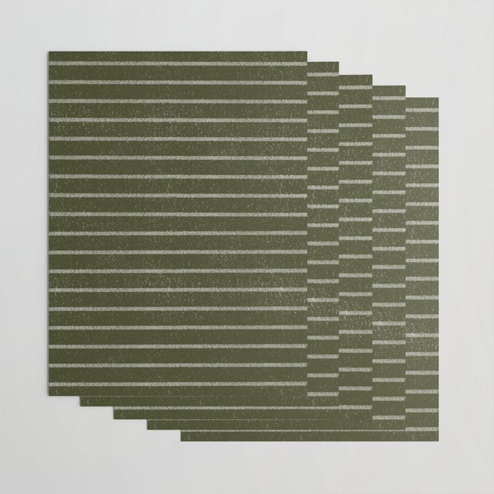 Classic Stripe (Olive Green) Wrapping Paper Gallery Image 3