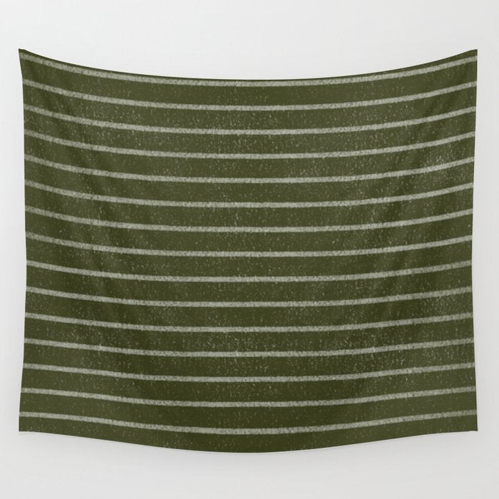 Classic Stripe (Olive Green) Wall Tapestry Gallery Image 1