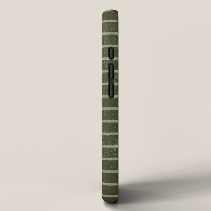 Classic Stripe (Olive Green) iPhone Case Gallery Image 2