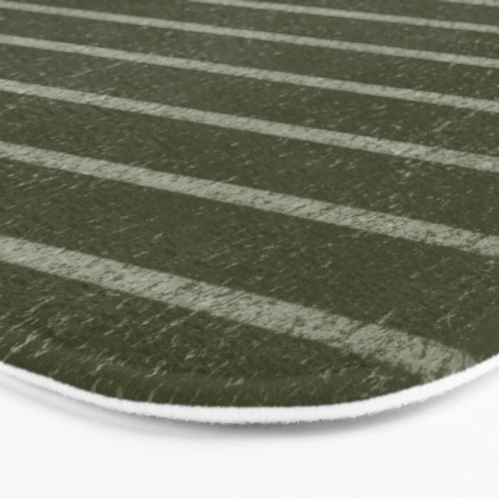 Classic Stripe (Olive Green) Bath Mat Gallery Image 3