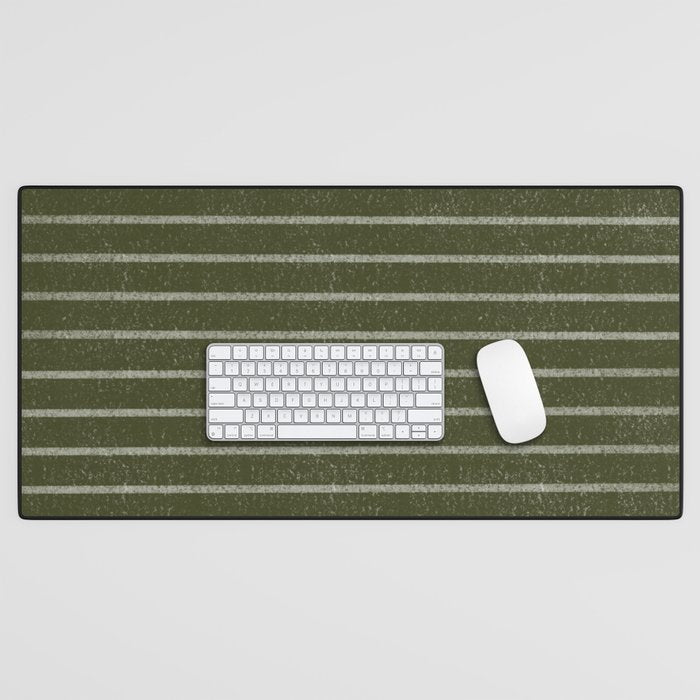 Classic Stripe (Olive Green) Desk Mat Gallery Image 1