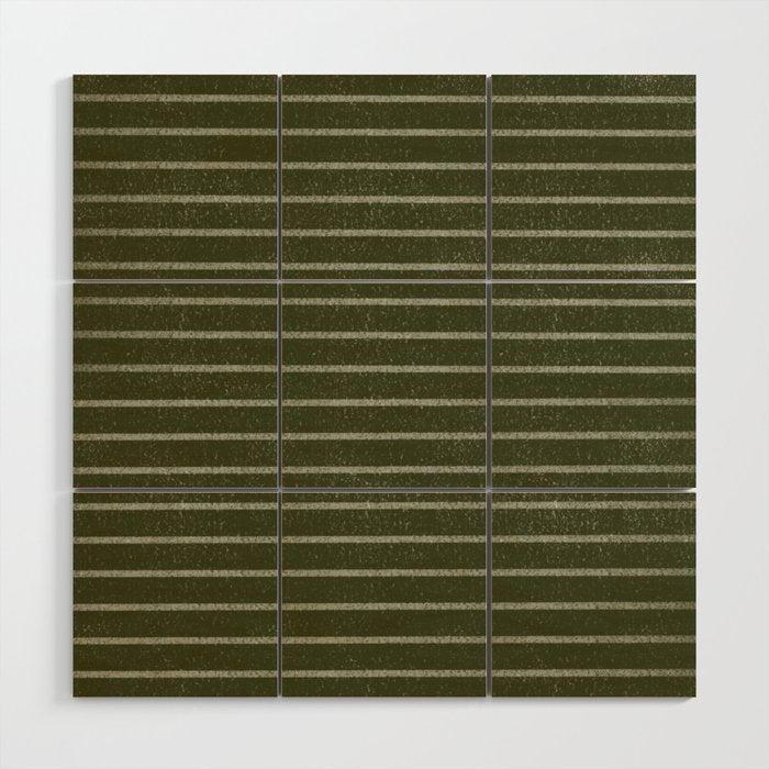 Classic Stripe (Olive Green) Wood Wall Art Gallery Image 1