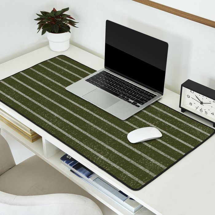 Classic Stripe (Olive Green) Desk Mat Gallery Image 2