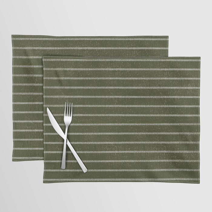 Classic Stripe (Olive Green) Placemat Gallery Image 1