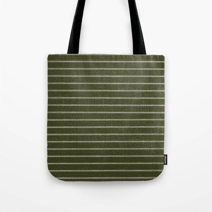 Classic Stripe (Olive Green) Tote Bag Gallery Image 1