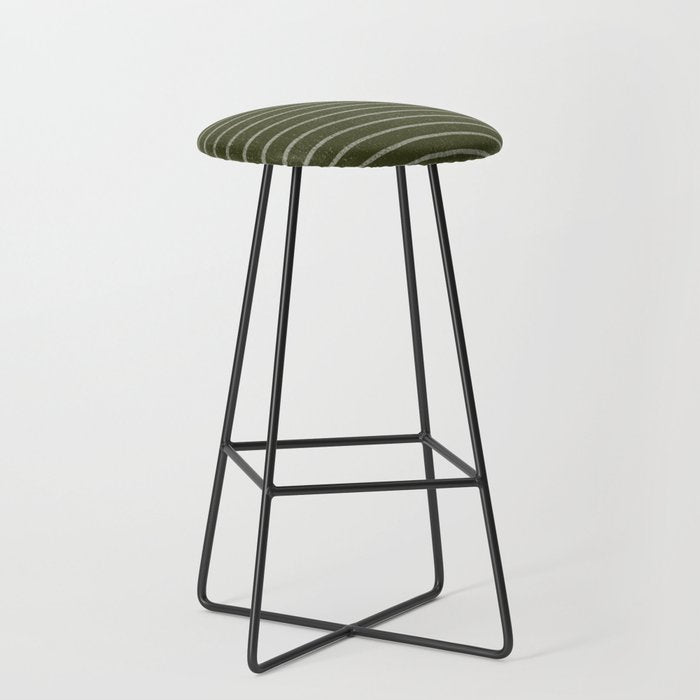Classic Stripe (Olive Green) Stool Gallery Image 1