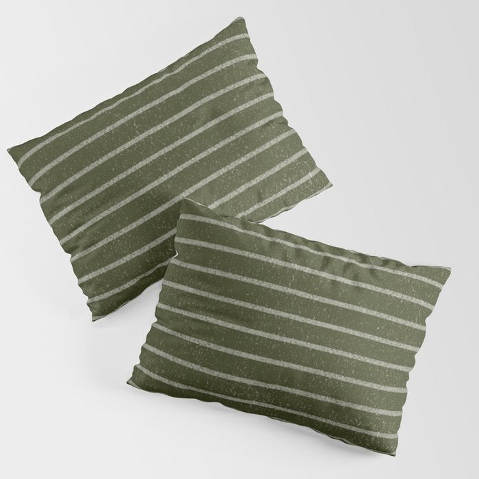 Classic Stripe (Olive Green) Pillow Sham Gallery Image 1