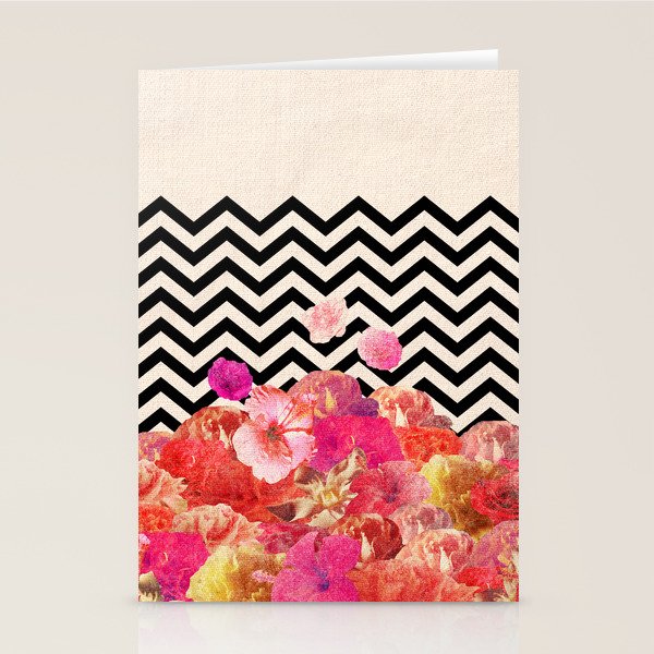 Chevron Flora II Stationery Card Gallery Image 2