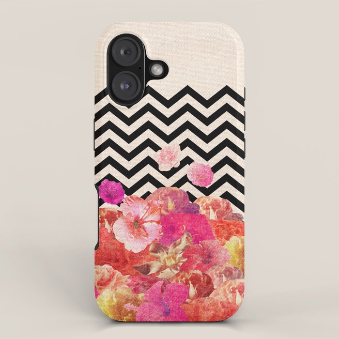 Chevron Flora II iPhone Case Gallery Image 1