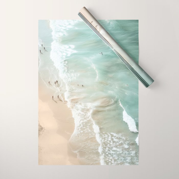 Soft Coastal Beach Scene Wrapping Paper Gallery Image 1