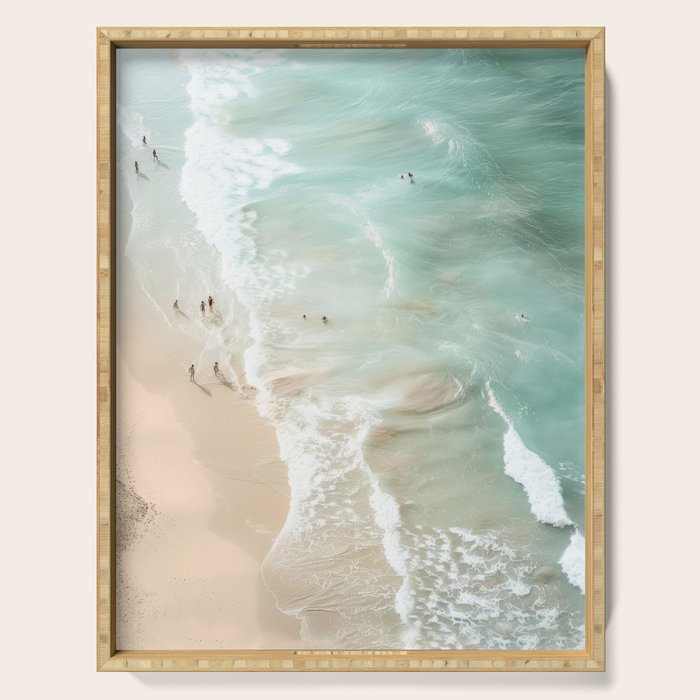 Soft Coastal Beach Scene Serving Tray Gallery Image 1