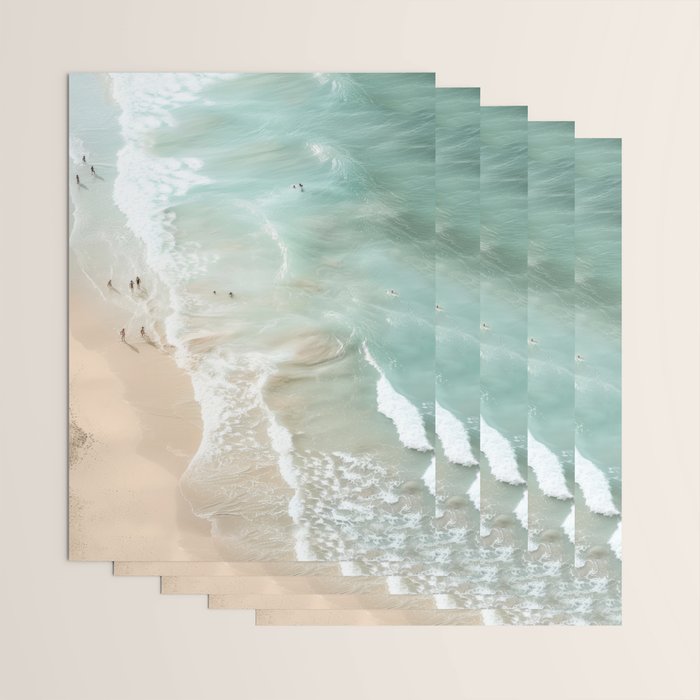 Soft Coastal Beach Scene Wrapping Paper Gallery Image 3