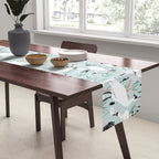 Whooping cranes comeback species light blue  Table Runner Gallery Image 2