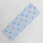 Elegant Blue Bows and Stripes Pattern Yoga Mat Gallery Image 1