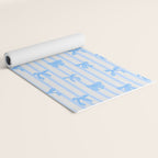 Elegant Blue Bows and Stripes Pattern Yoga Mat Gallery Image 2