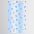 Elegant Blue Bows and Stripes Pattern Tablecloth Gallery Image 2