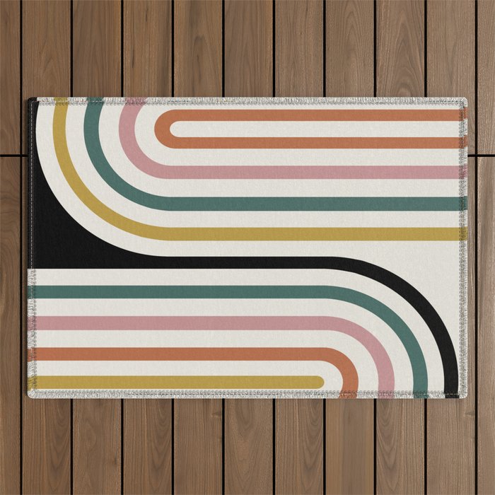 Bold Curvature Stripes IX Outdoor Rug Gallery Image 1