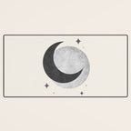 Moon Sparkle BW - Celestial Desk Mat Gallery Image 3