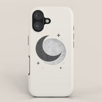 Moon Sparkle BW - Celestial iPhone Case Gallery Image 1