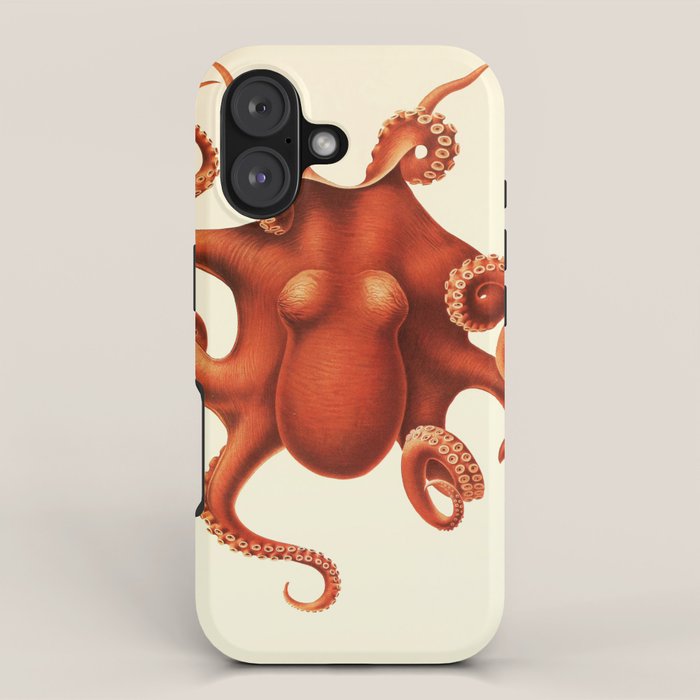 Art by Friedrich Wilhelm Winter from "Cephalopod Atlas" by Carl Chun, 1910 (benefitting Greenpeace) iPhone Case Gallery Image 1