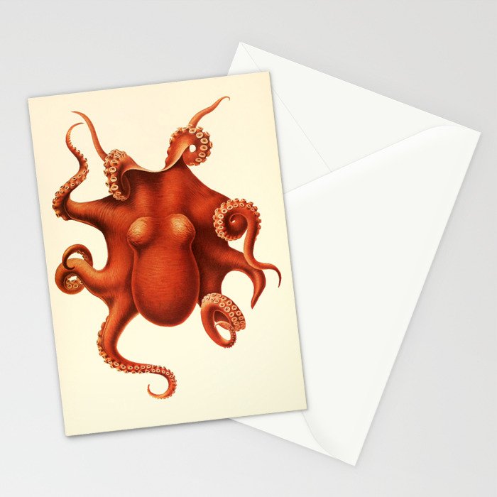 Art by Friedrich Wilhelm Winter from "Cephalopod Atlas" by Carl Chun, 1910 (benefitting Greenpeace) Stationery Card Gallery Image 2