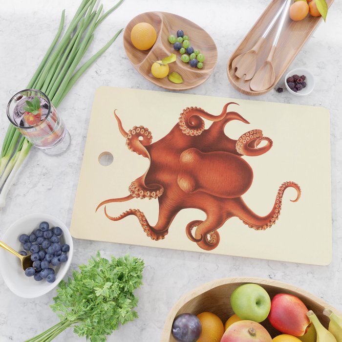 Art by Friedrich Wilhelm Winter from "Cephalopod Atlas" by Carl Chun, 1910 (benefitting Greenpeace) Cutting Board Gallery Image 2
