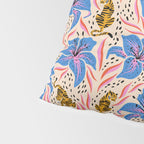 Tigers & Tiger Lilies - Blue & Yellow Pillow Sham Gallery Image 4