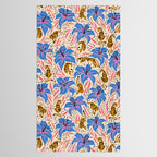 Tigers & Tiger Lilies - Blue & Yellow Tablecloth Gallery Image 2