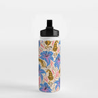 Tigers & Tiger Lilies - Blue & Yellow Water Bottle Gallery Image 2
