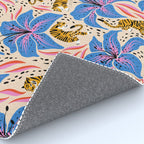 Tigers & Tiger Lilies - Blue & Yellow Rug Gallery Image 4