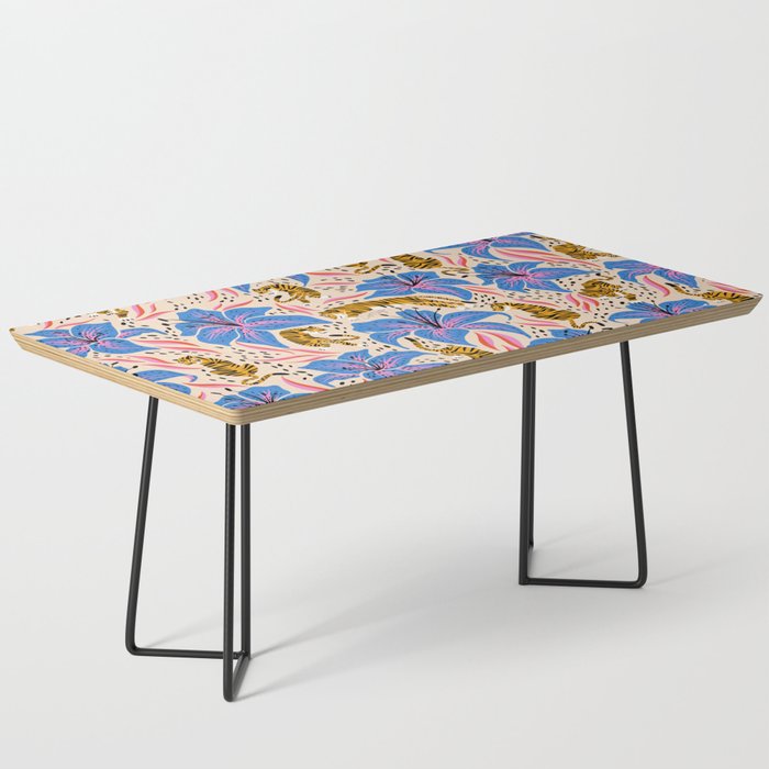 Tigers & Tiger Lilies - Blue & Yellow Coffee Table Gallery Image 1
