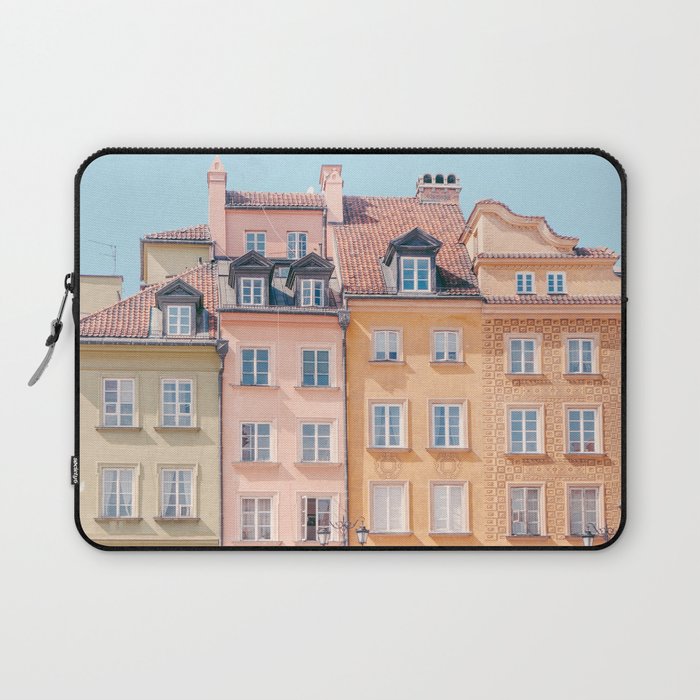 Warsaw Pastels - Poland Architecture, Travel Photography Laptop Sleeve Gallery Image 1