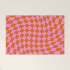 Retro Orange and Pink Checker Welcome Mat Gallery Image 1