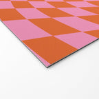 Retro Orange and Pink Checker Welcome Mat Gallery Image 2
