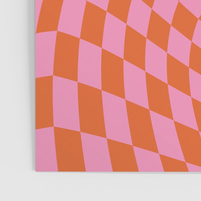 Retro Orange and Pink Checker Poster Gallery Image 3