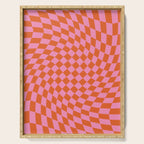 Retro Orange and Pink Checker Serving Tray Gallery Image 1