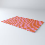 Retro Orange and Pink Checker Rug Gallery Image 3