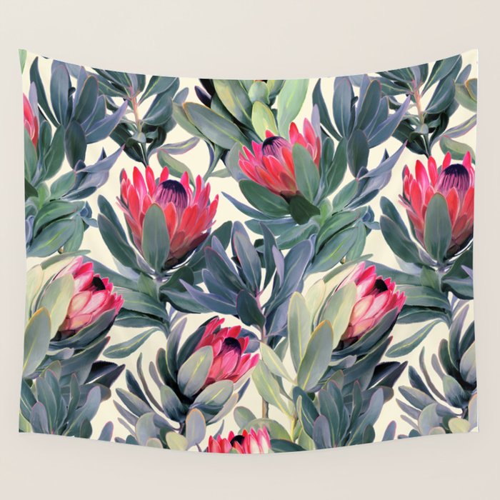 Painted Protea Pattern Wall Tapestry Gallery Image 4